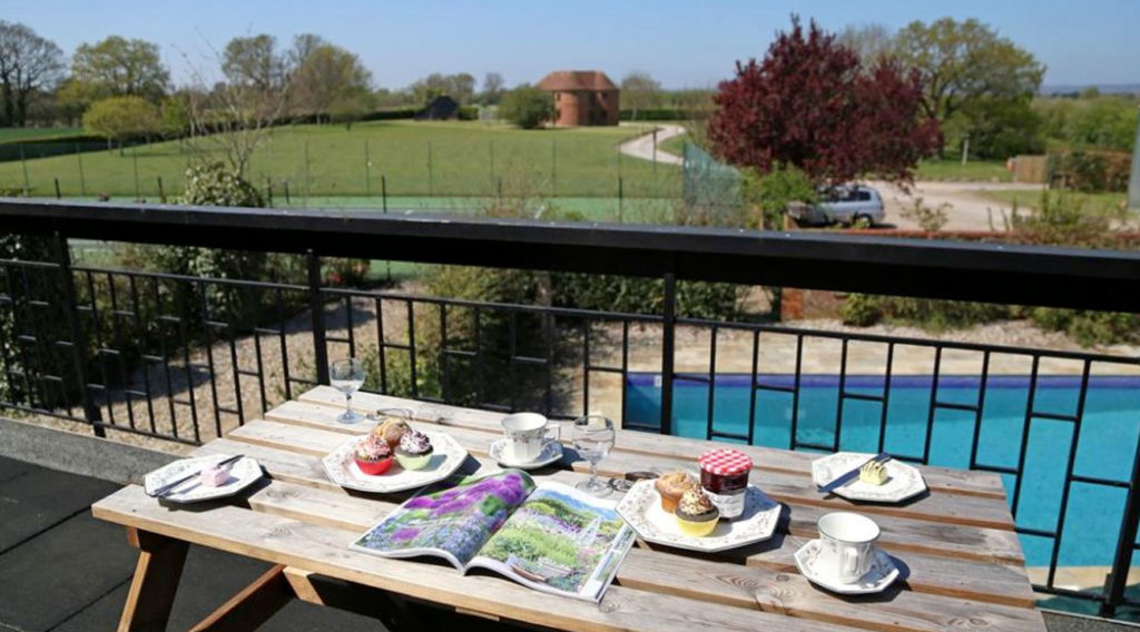 Hop Bin overlooking swimming pool